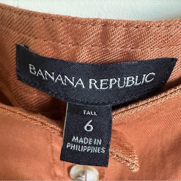 NWT Banana Republic size 6 Tall Linen Blend Button Up Pencil Skirt Rust Brown 6T - Picture 5 of 6